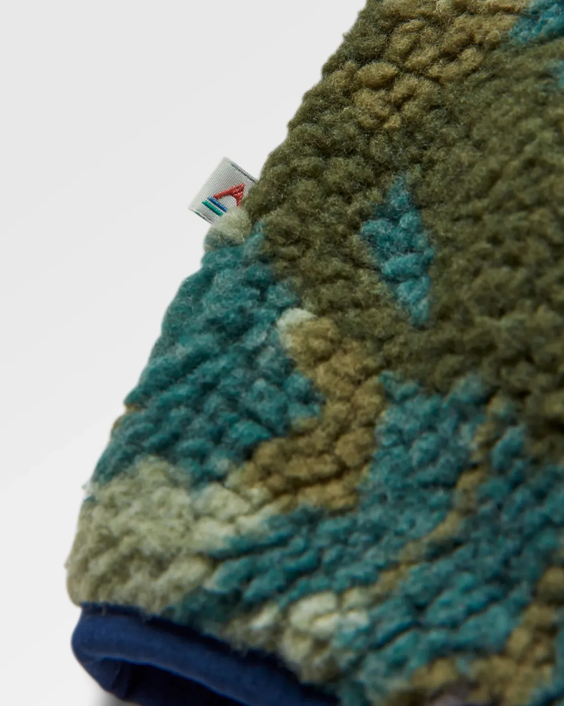 Offroad Recycled Sherpa Half Zip Fleece - Alpine Camo Khaki Green