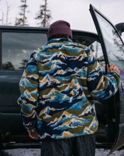 Offroad Recycled Sherpa Half Zip Fleece - Mount Scenic Khaki Green