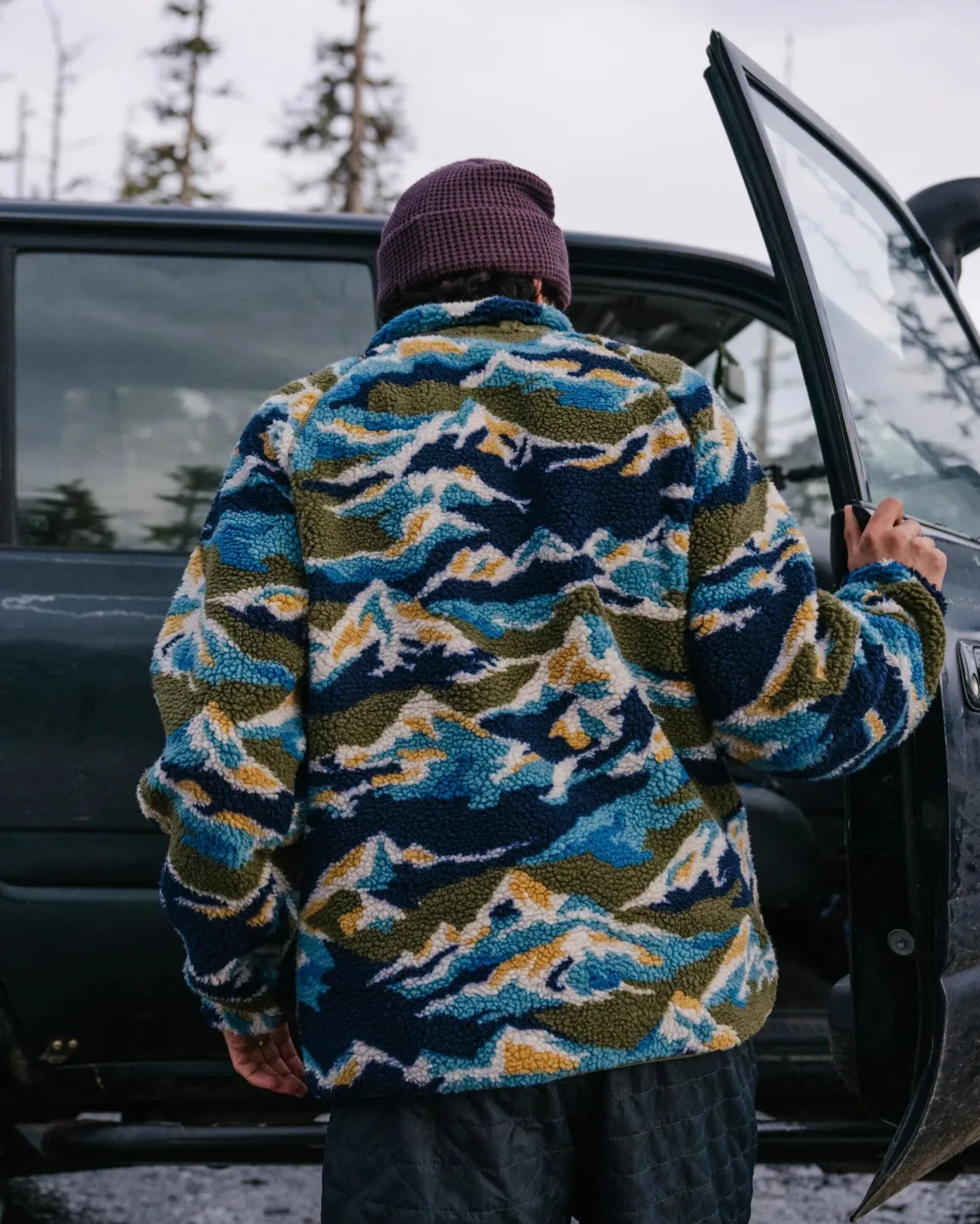 Offroad Recycled Sherpa Half Zip Fleece - Mount Scenic Khaki Green