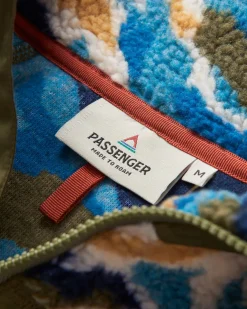 Offroad Recycled Sherpa Half Zip Fleece - Mount Scenic Khaki Green