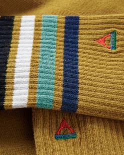 Organic Midweight Crew Socks - Mustard Yellow