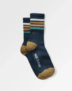 Organic Midweight Crew Socks - Navy