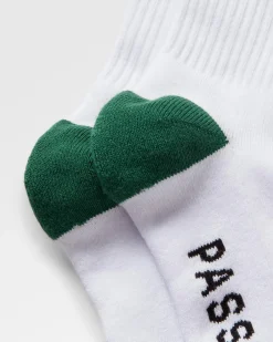 Organic Midweight Crew Socks - White