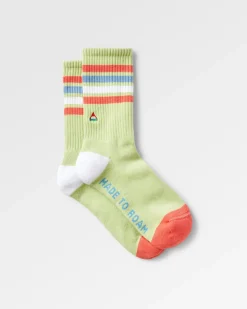 Organic Mid-weight Crew Socks - Green Fig