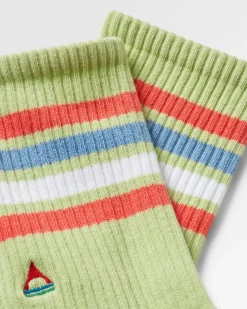 Organic Mid-weight Crew Socks - Green Fig