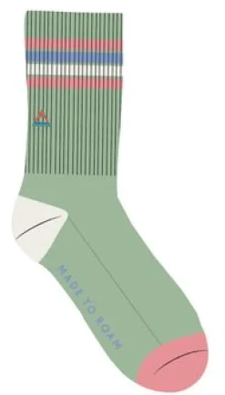 Organic Mid-weight Crew Socks - Green Fig