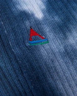 Organic Midweight Crew Socks - Tie Dye Deep Navy