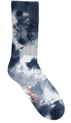 Organic Midweight Crew Socks - Tie Dye Deep Navy