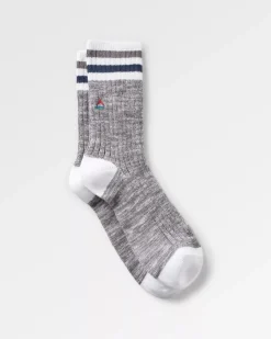 Organic Mid-weight Rib Socks - Gray Marl