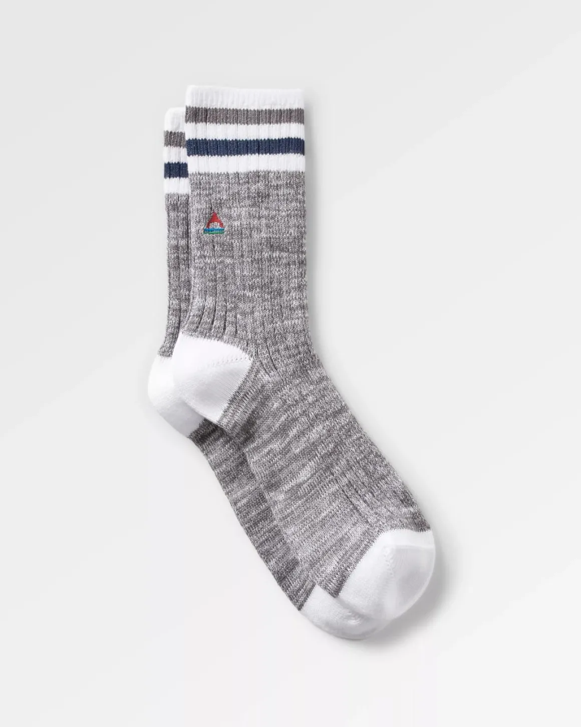 Organic Mid-weight Rib Socks - Gray Marl