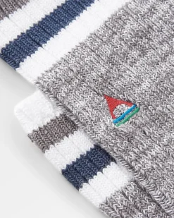 Organic Mid-weight Rib Socks - Gray Marl
