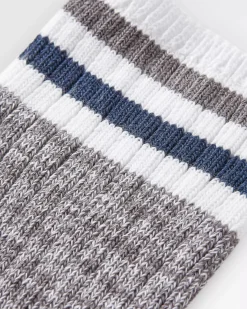 Organic Mid-weight Rib Socks - Gray Marl