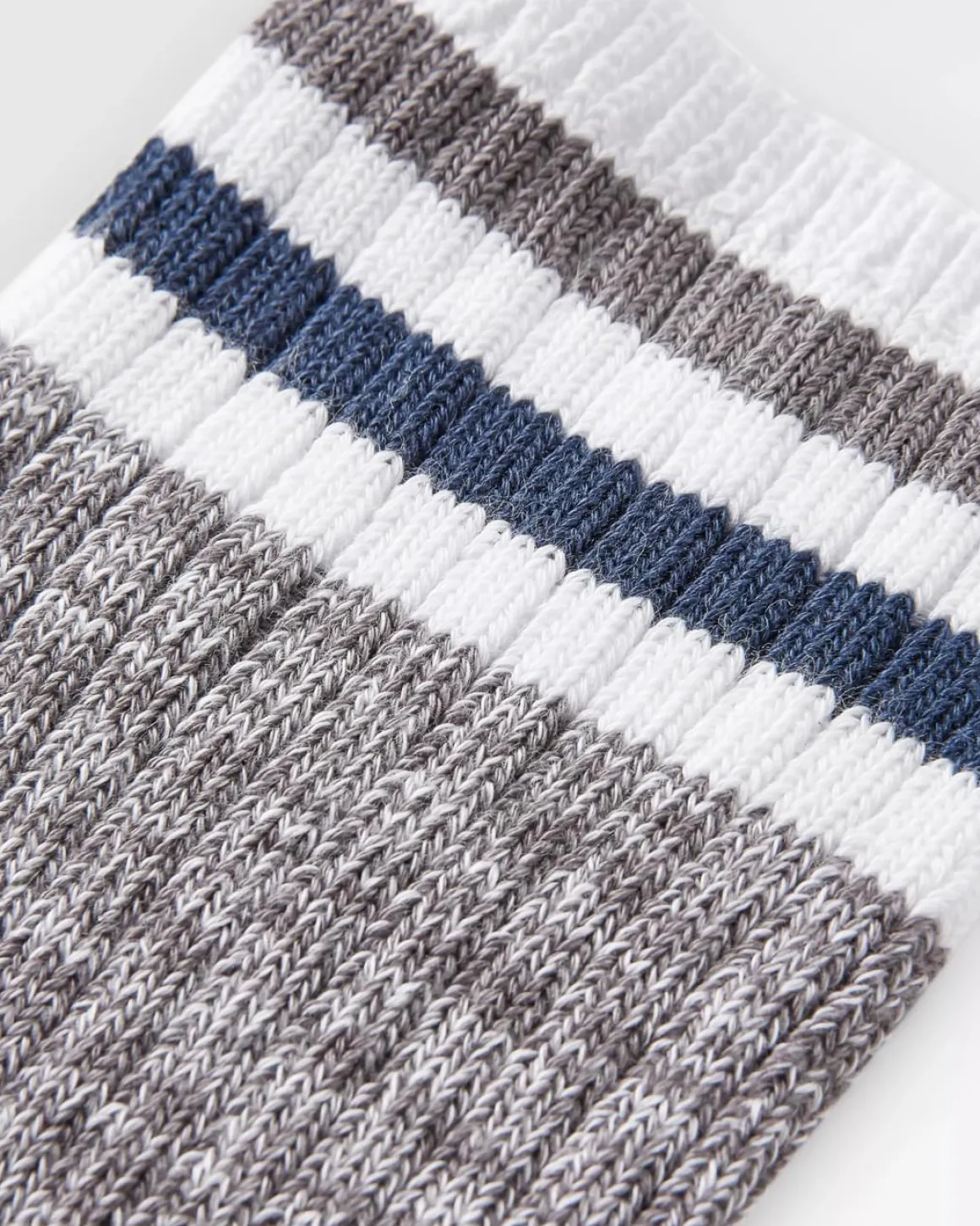 Organic Mid-weight Rib Socks - Gray Marl