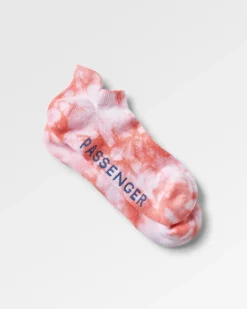 Organic Trainer Socks - Tie Dye Shell Pink