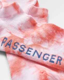 Organic Trainer Socks - Tie Dye Shell Pink