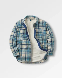 Orion Recycled Polar Fleece Long Sleeve Shirt - Oatmeal/Arctic Check