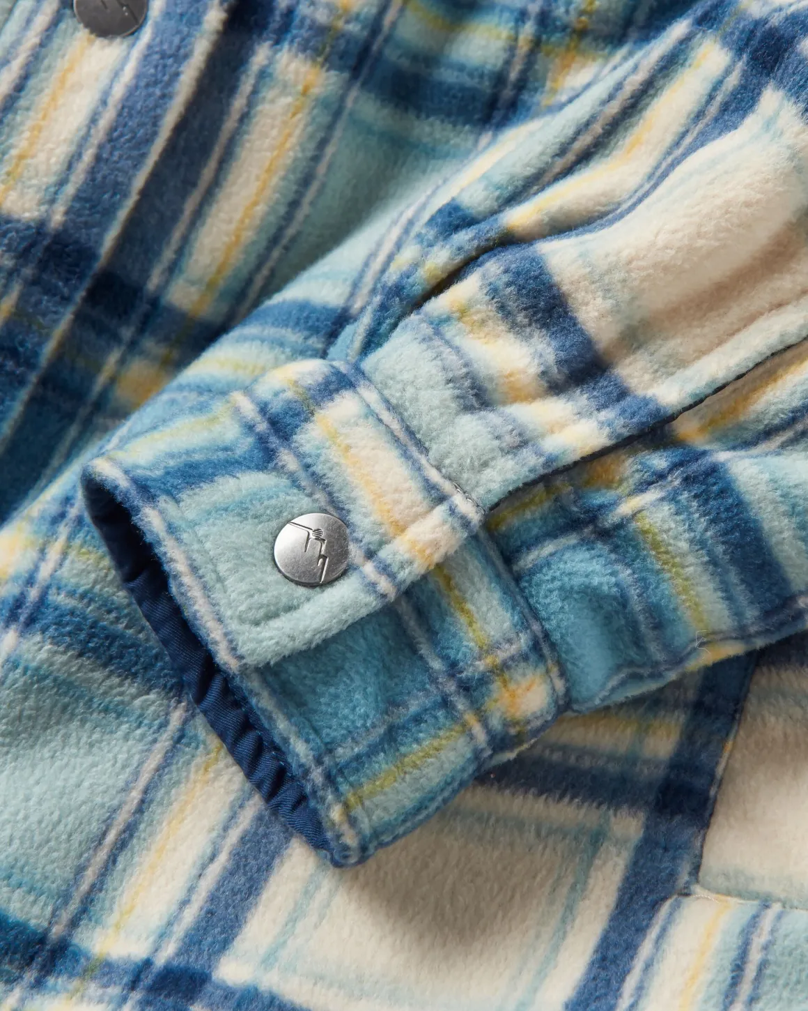 Orion Recycled Polar Fleece Long Sleeve Shirt - Oatmeal/Arctic Check