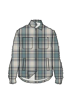 Orion Recycled Polar Fleece Long Sleeve Shirt - Oatmeal/Arctic Check