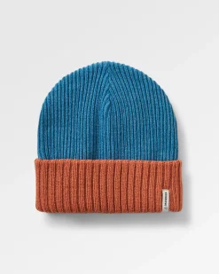 Outlook Recycled Beanie - Baked Clay/Blue Steel