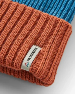 Outlook Recycled Beanie - Baked Clay/Blue Steel
