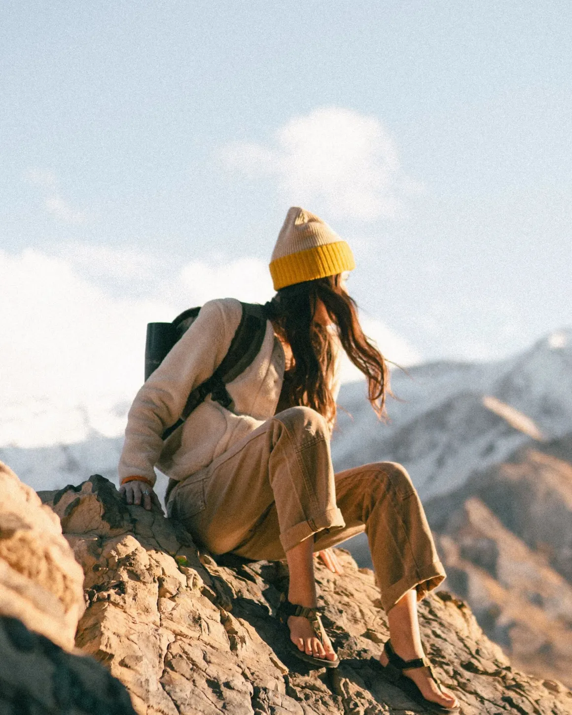 Outlook Recycled Beanie - Mustard Yellow/Steel Gray