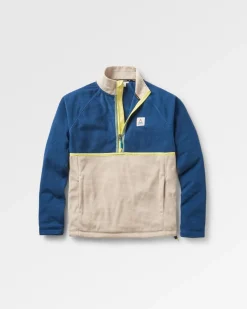 Overlook Recycled Grid Polar Fleece - Dark Denim/Pebble Grey