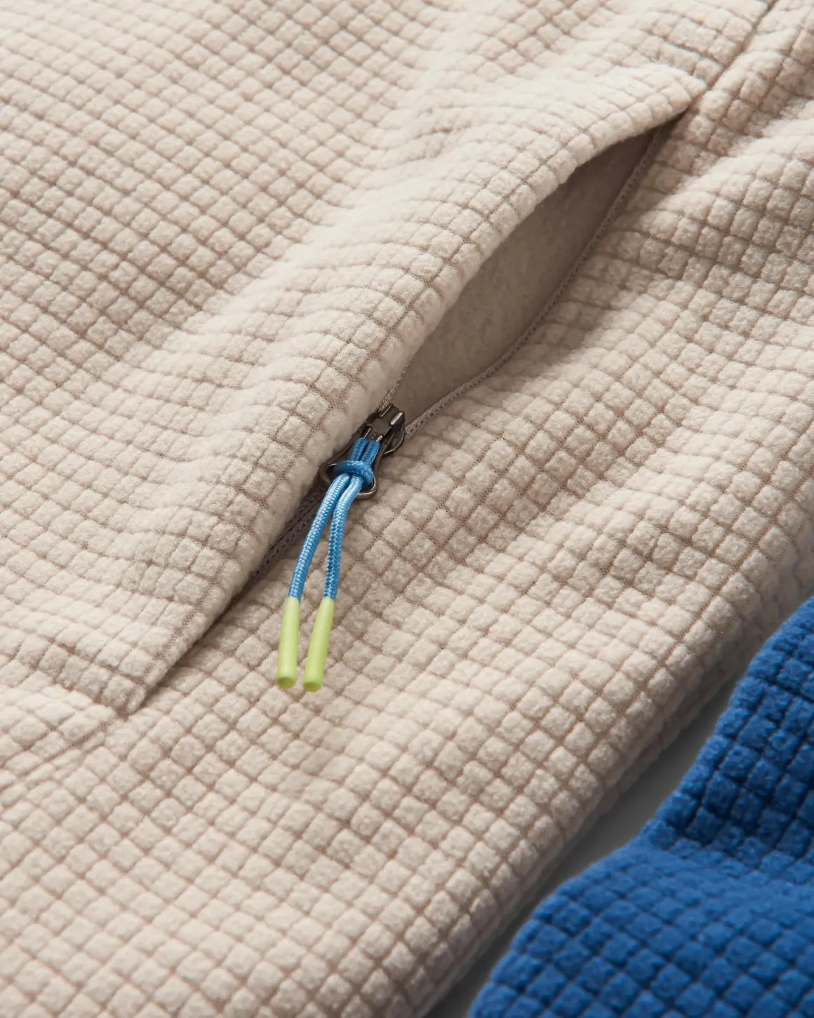 Overlook Recycled Grid Polar Fleece - Dark Denim/Pebble Grey