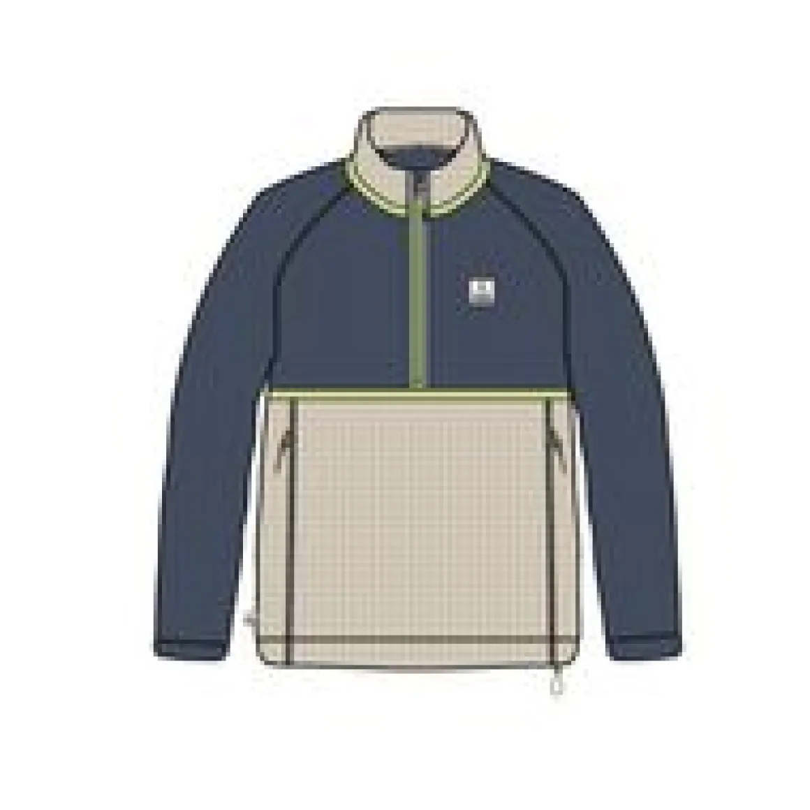 Overlook Recycled Grid Polar Fleece - Dark Denim/Pebble Grey