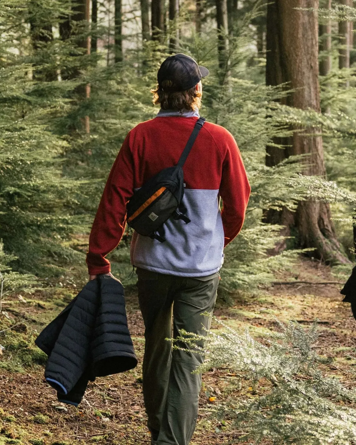 Overlook Recycled Grid Polar Fleece - Red Ochre/Grey Marl