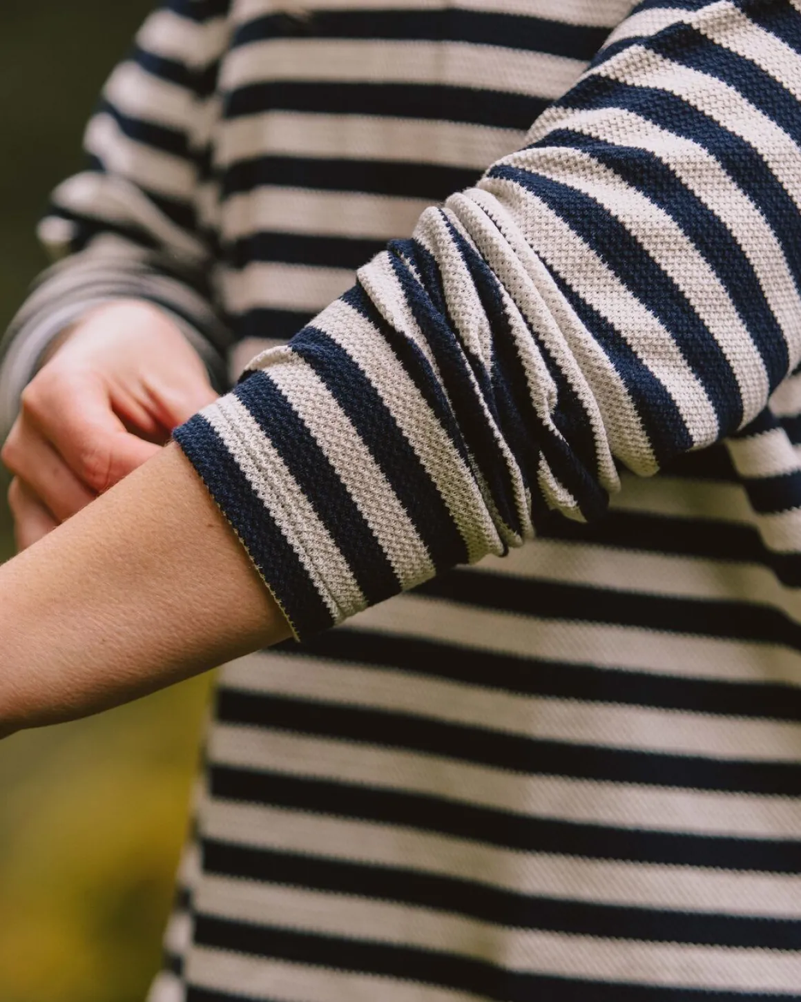 Panorama Striped Long Sleeve T-Shirt - Deep Navy
