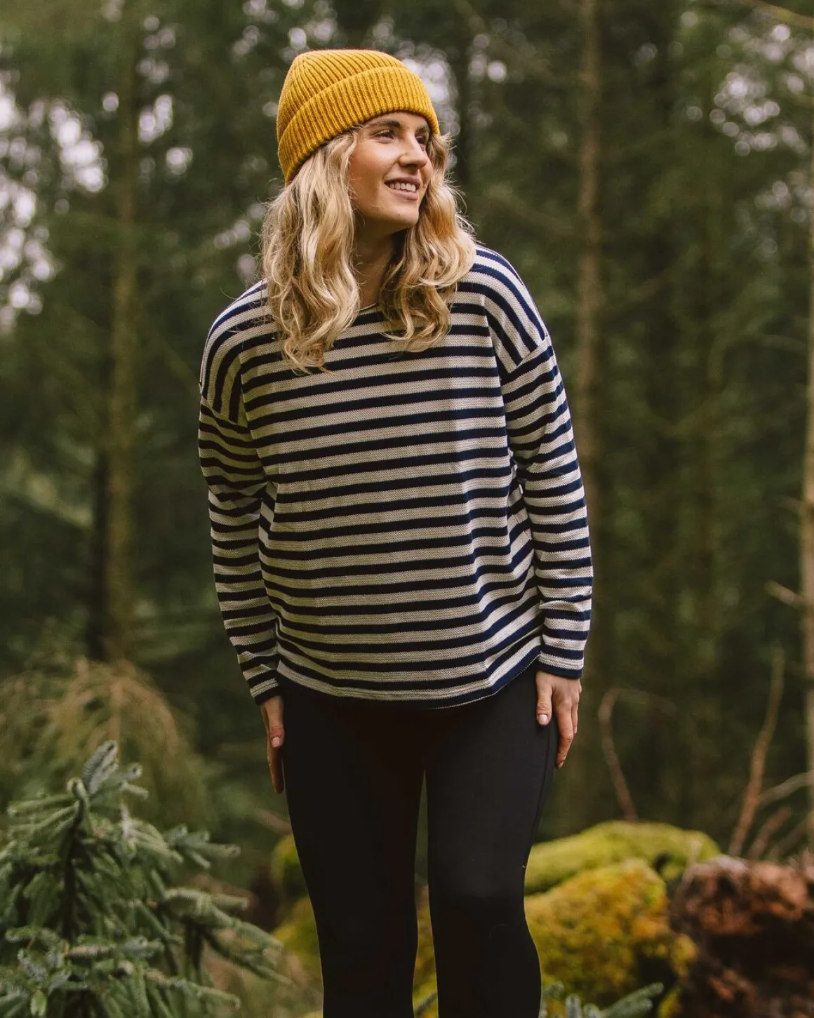 Panorama Striped Long Sleeve T-Shirt - Deep Navy