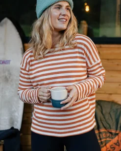 Panorama Striped Long Sleeve T-Shirt - Glazed Ginger