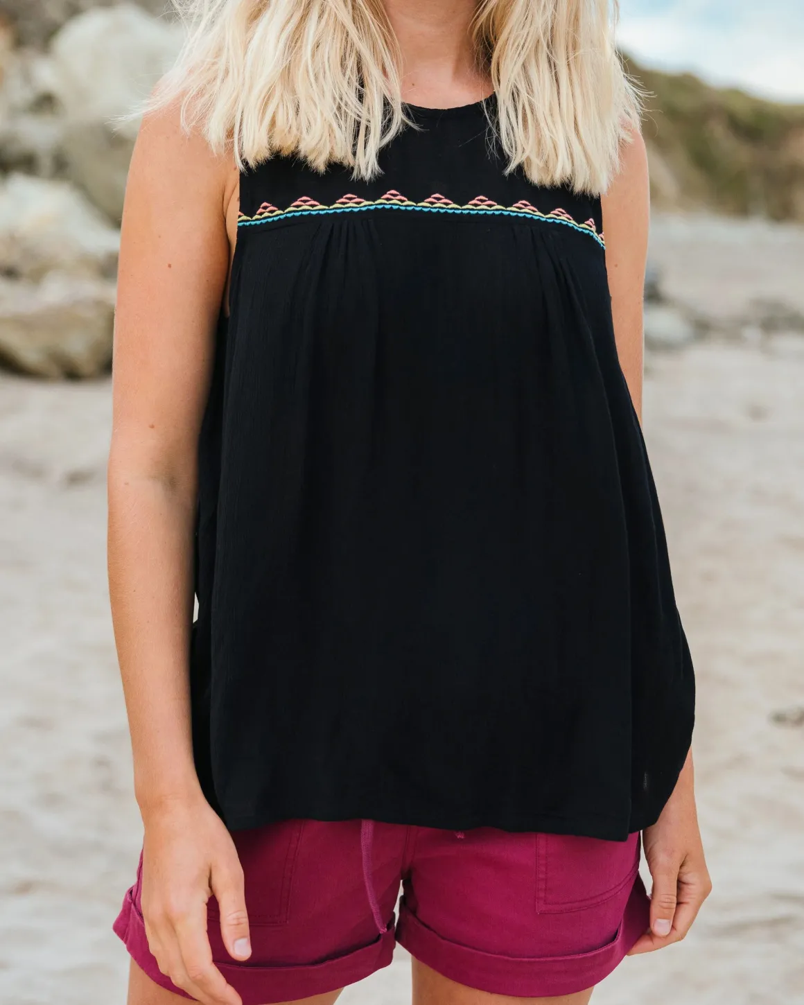 Petal Tank Top - Black