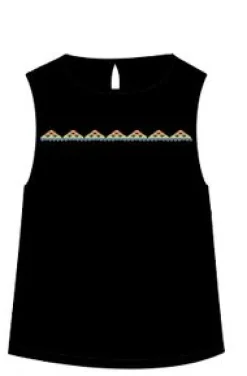 Petal Tank Top - Black