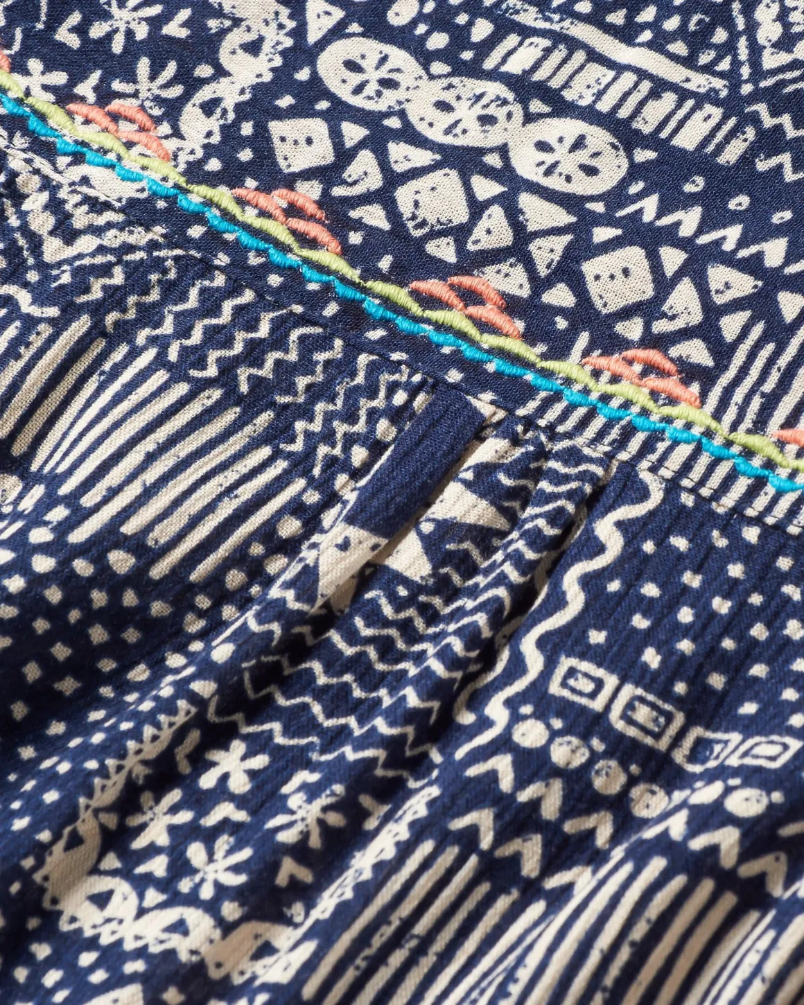 Petal Top - Vintage Patchwork Navy