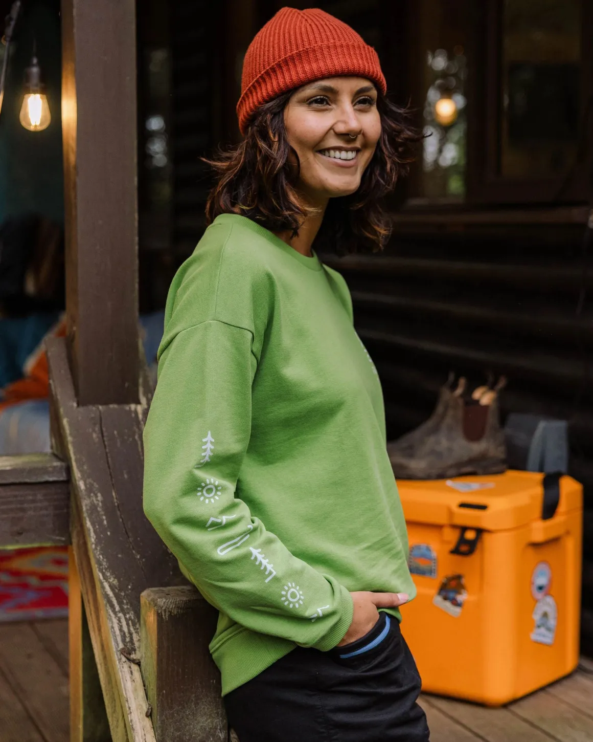 Phoenix Recycled Cotton Oversized Sweatshirt - Pear Green