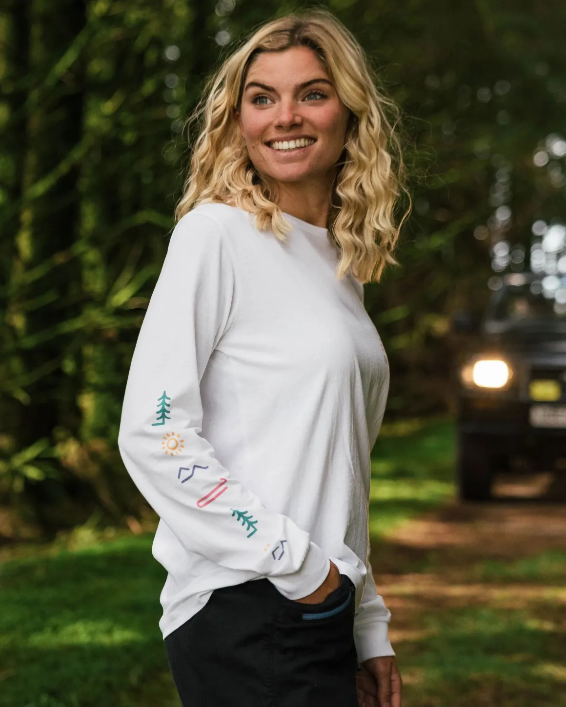 Phoenix Recycled Long Sleeve T-Shirt - White