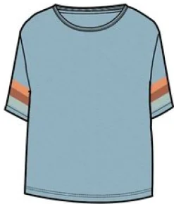 Poinsettia Organic Cotton T-Shirt - Soft Blue Pool Marl