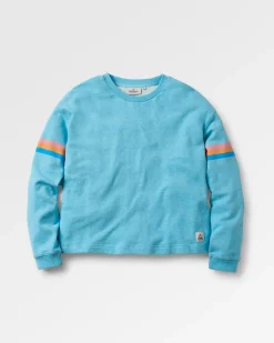 Poinsettia Organic Cotton Sweatshirt - Soft Blue Pool Marl