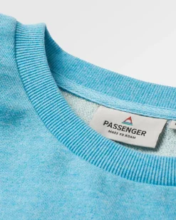 Poinsettia Organic Cotton Sweatshirt - Soft Blue Pool Marl