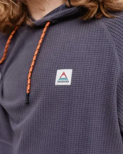 Point Recycled Grid Polar Fleece Hoodie - Charcoal