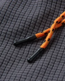 Point Recycled Grid Polar Fleece Hoodie - Charcoal