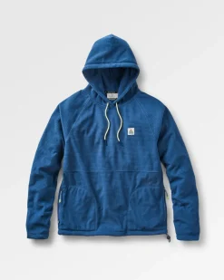 Point Recycled Grid Polar Fleece Hoodie - Dark Denim