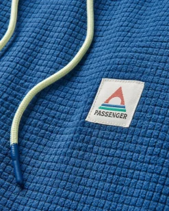 Point Recycled Grid Polar Fleece Hoodie - Dark Denim