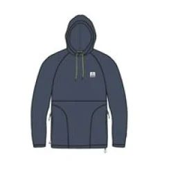 Point Recycled Grid Polar Fleece Hoodie - Dark Denim