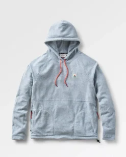 Point Recycled Grid Polar Fleece Hoodie - Gray Marl