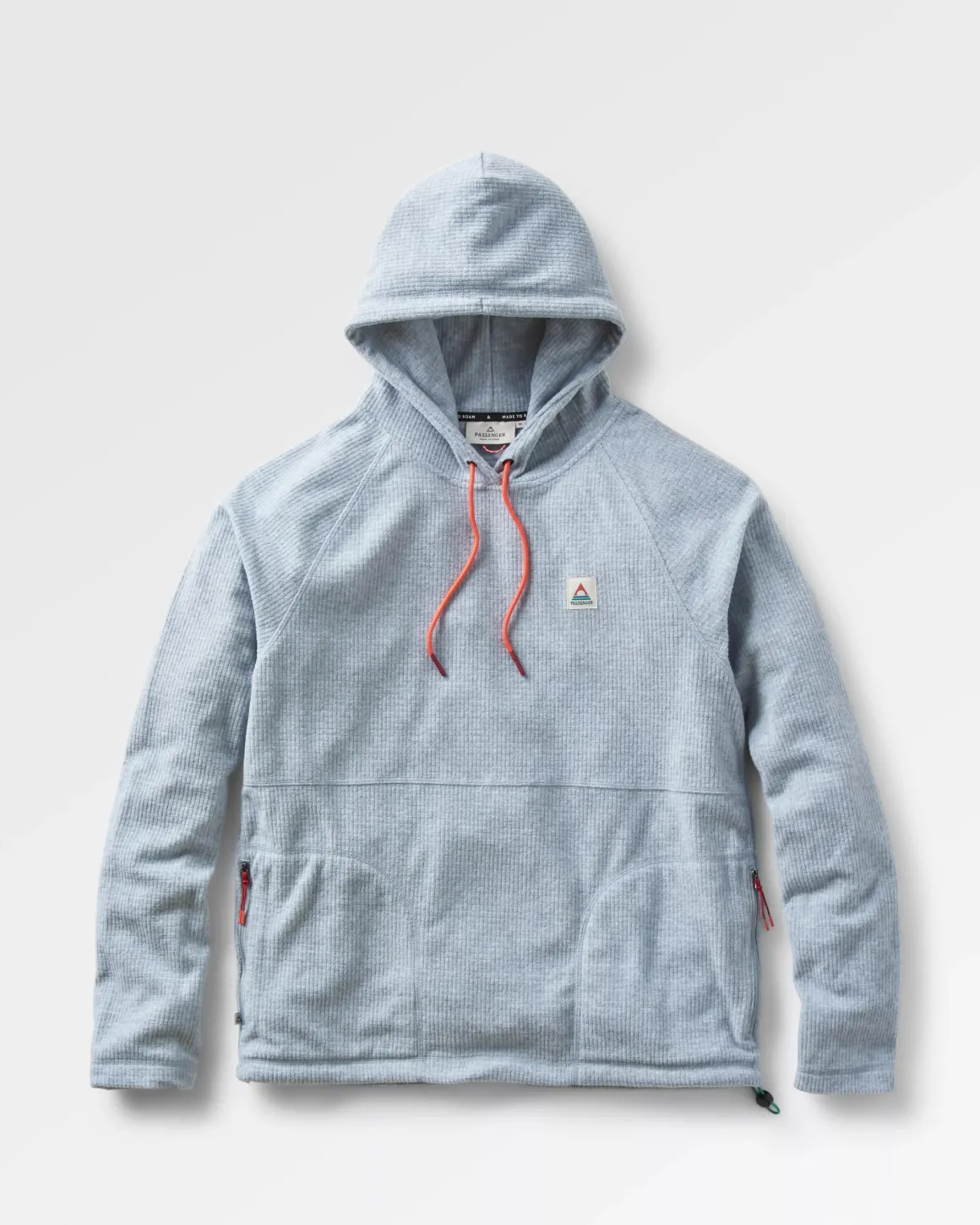 Point Recycled Grid Polar Fleece Hoodie - Gray Marl