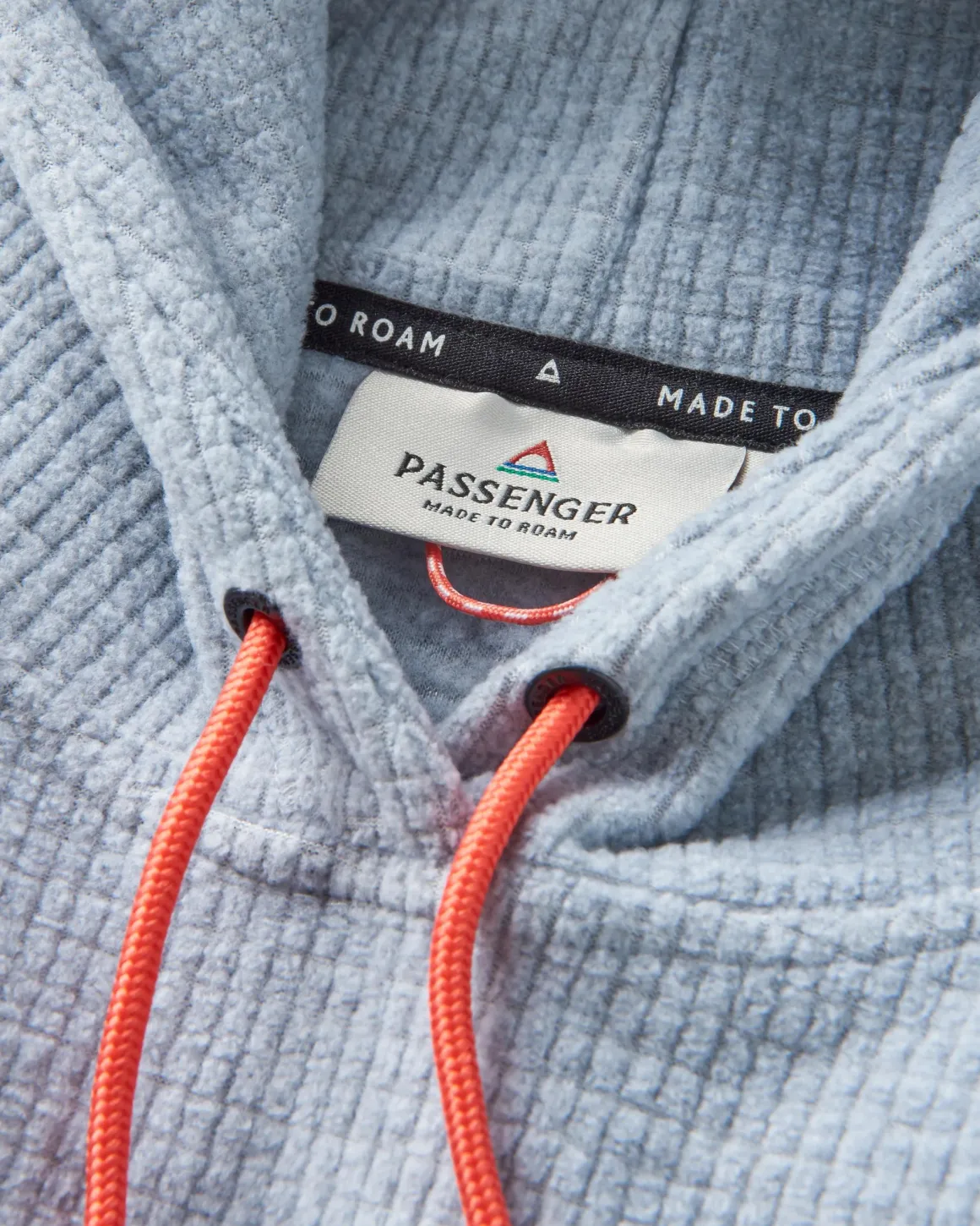 Point Recycled Grid Polar Fleece Hoodie - Gray Marl