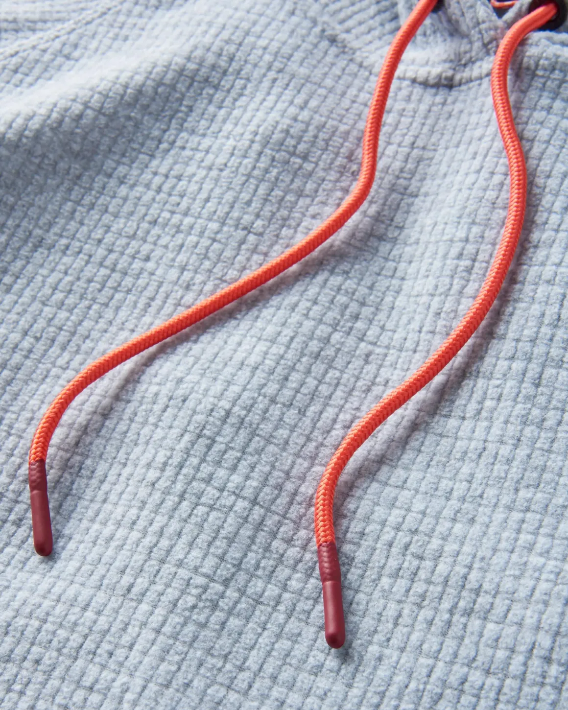 Point Recycled Grid Polar Fleece Hoodie - Gray Marl