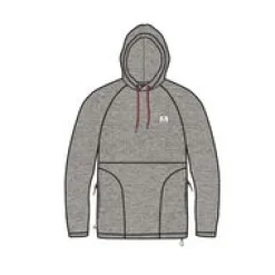 Point Recycled Grid Polar Fleece Hoodie - Gray Marl